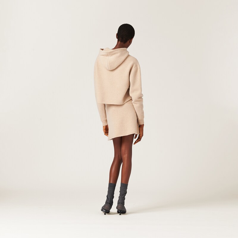 Wool and cashmere hoodie jacket