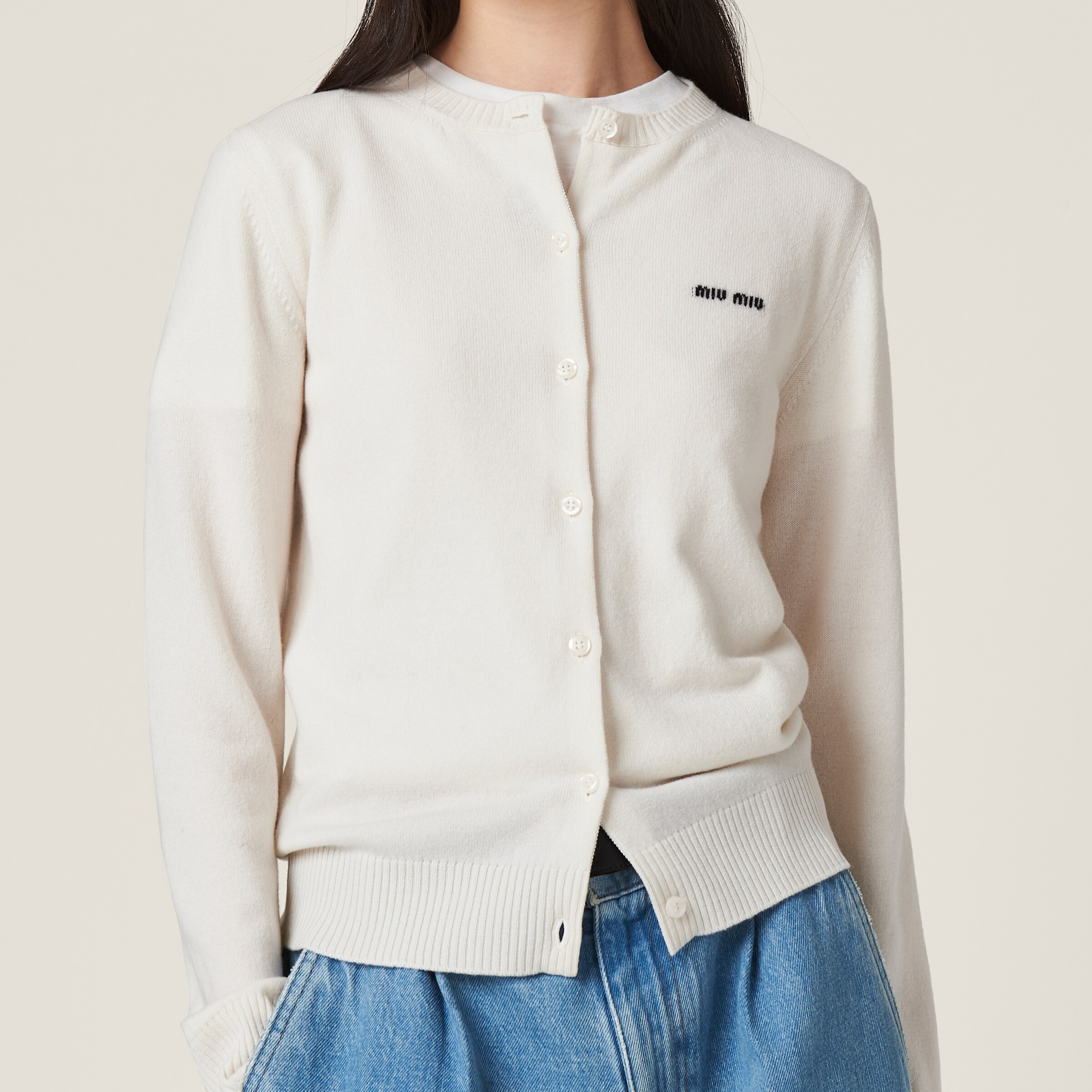 洗練されたディテール》【miumiu】カシミアニットカーディガン 