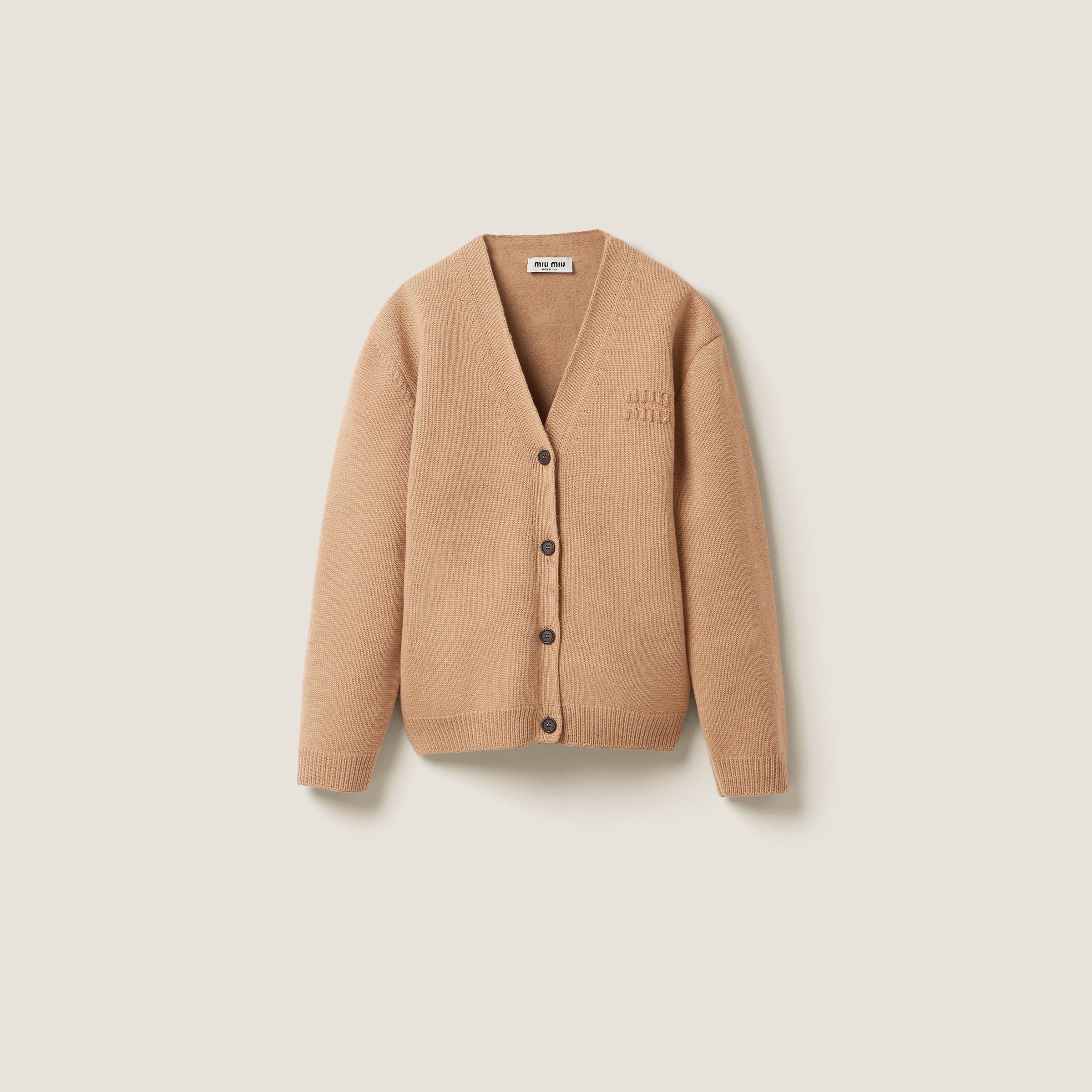 Wool and nylon knit cardigan