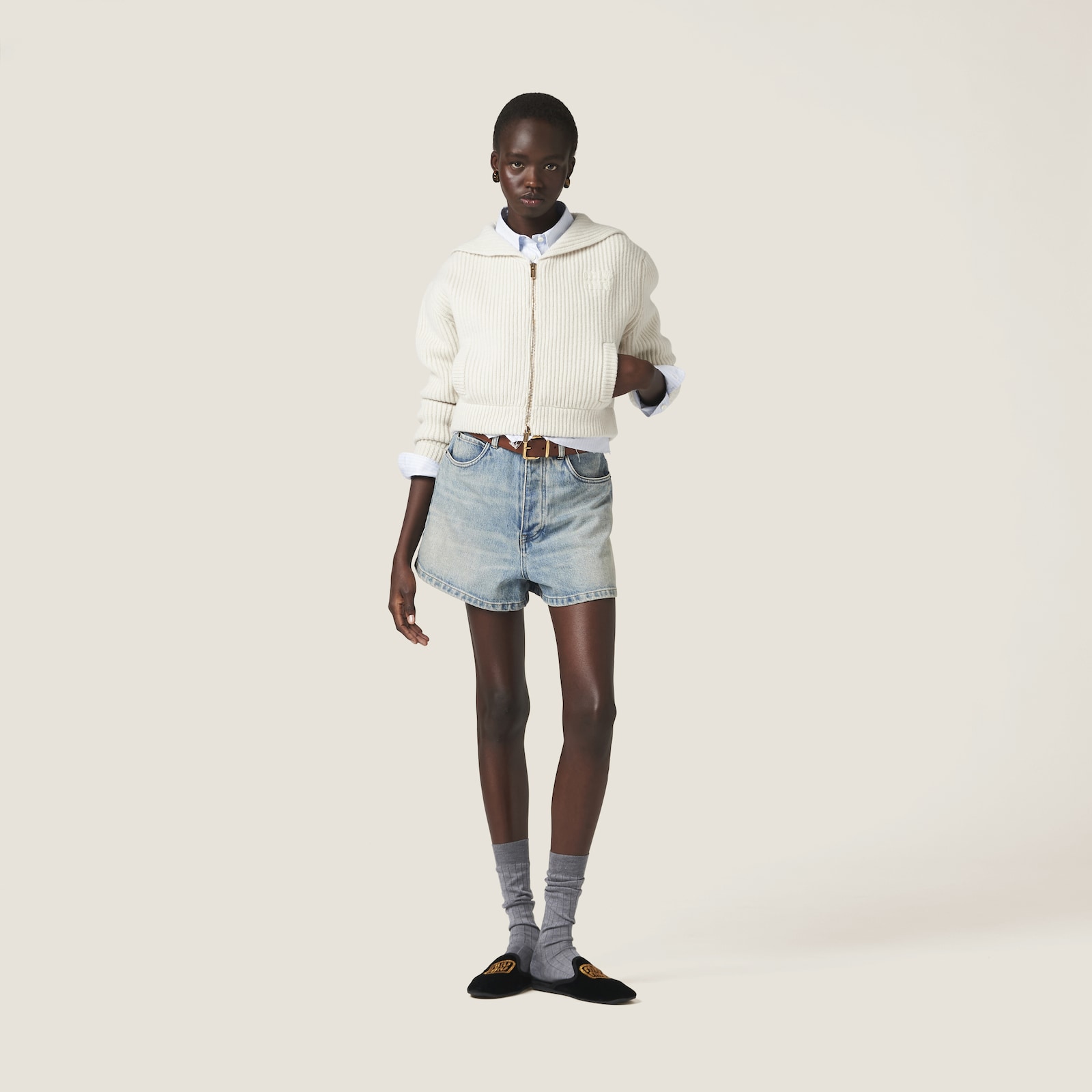 Miumiu 2025  Cardigan White Wool Polyester