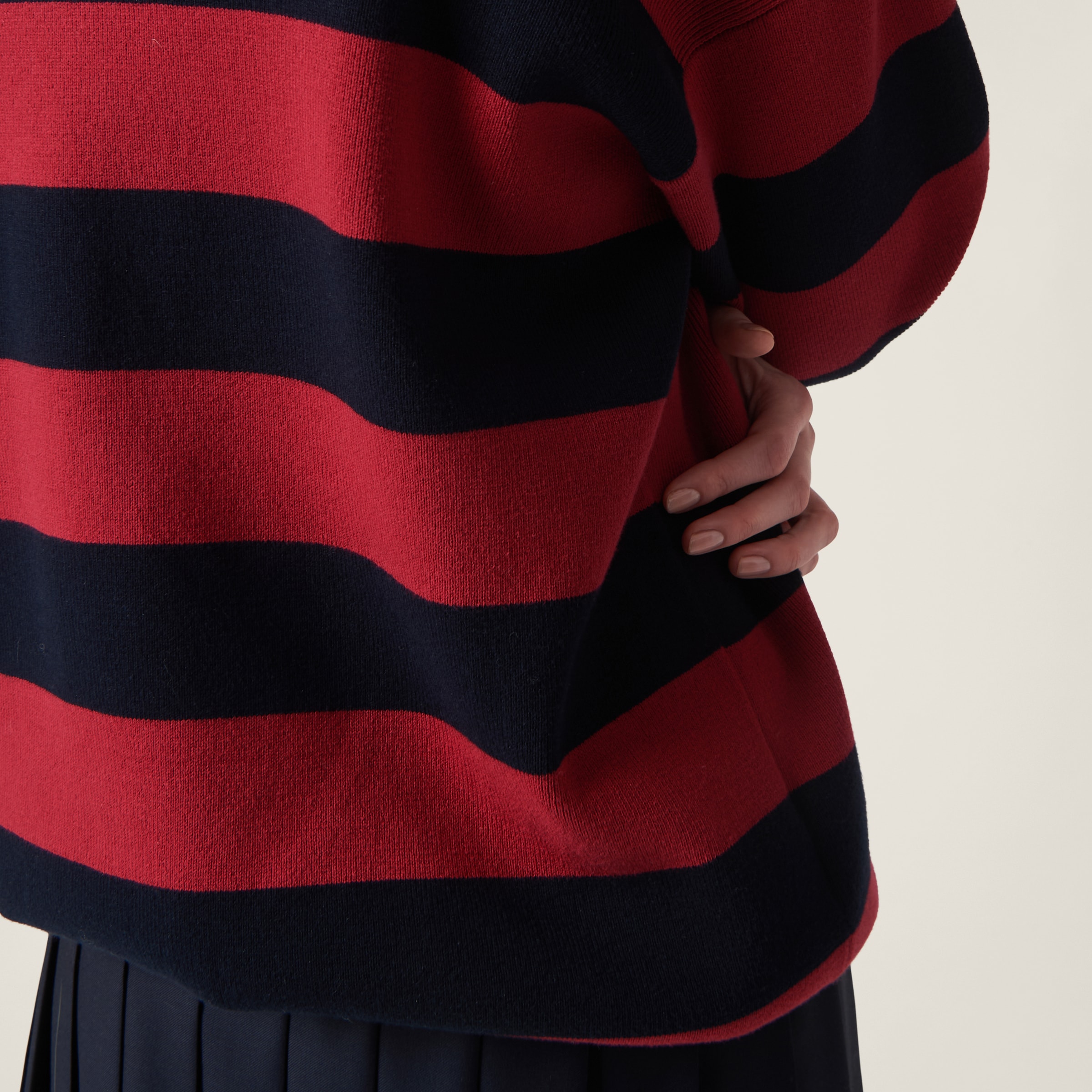 ブルー コットン ニット カーディガン | Miu Miu ブルー コットン ニット カーディガン | Miu Miu
