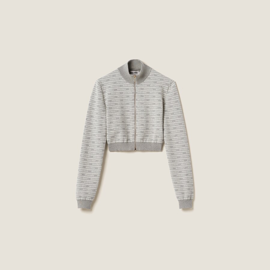 MIUMIU HALF-ZIP KNITTED PULLOVER WITH COLLAR STYLE 485