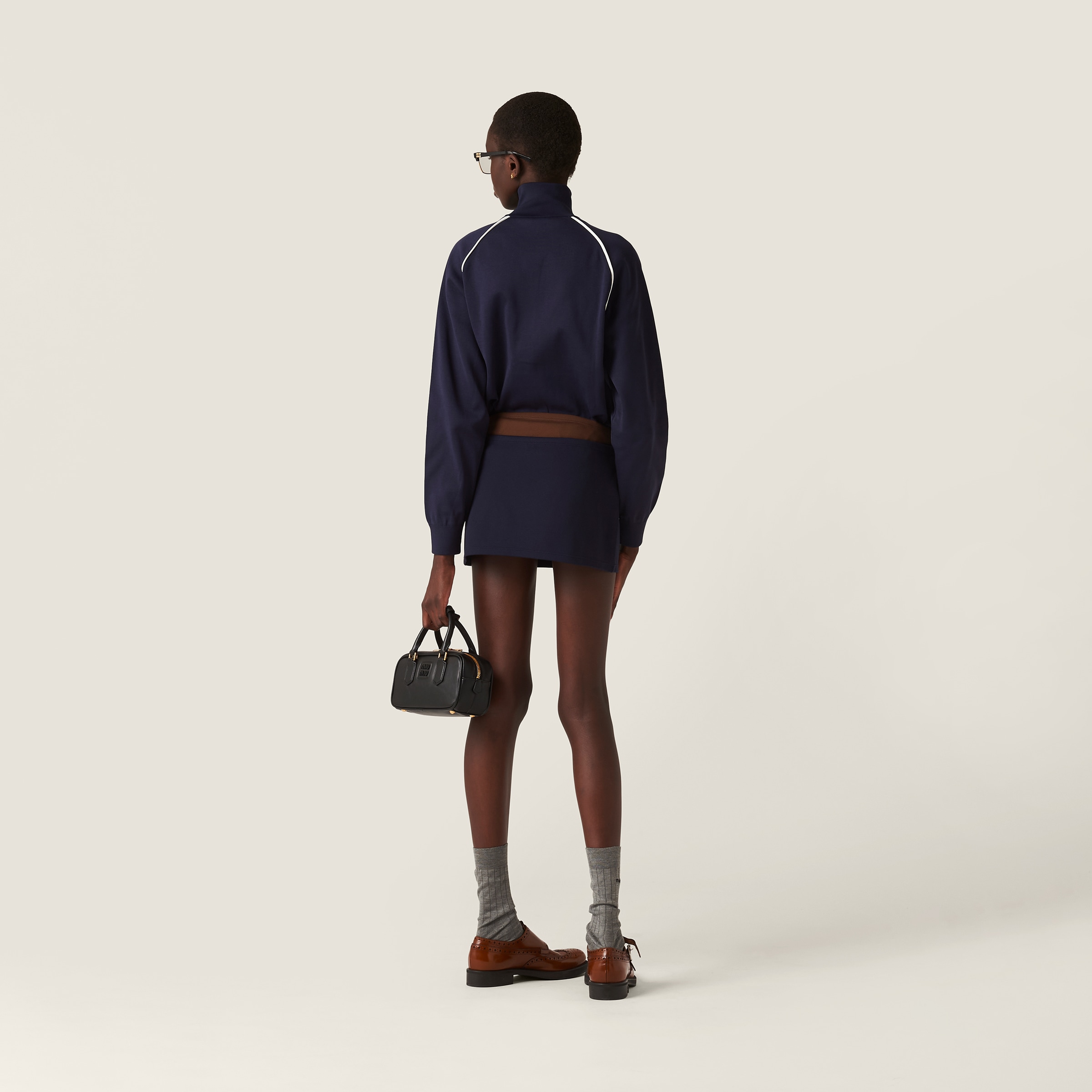 ネイビー テクニカルヤーン スウェットシャツ | Miu Miu