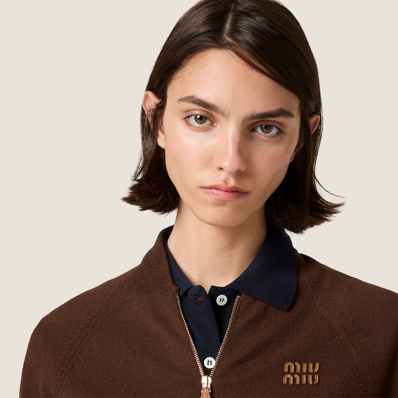 Cashmere zipper cardigan