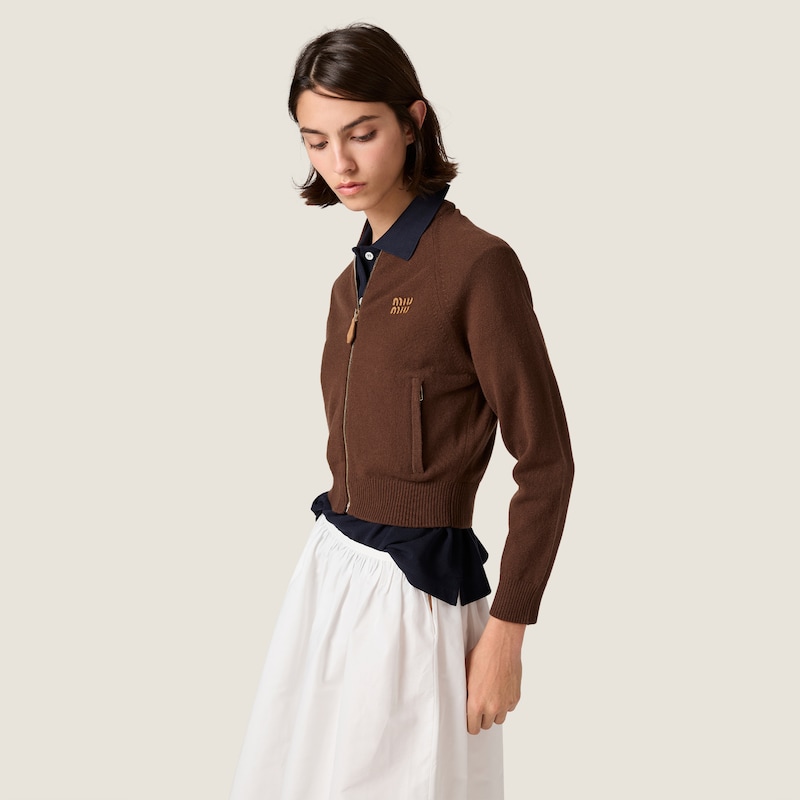 Cashmere zipper cardigan