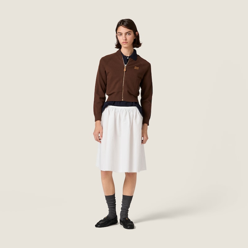 Cashmere zipper cardigan