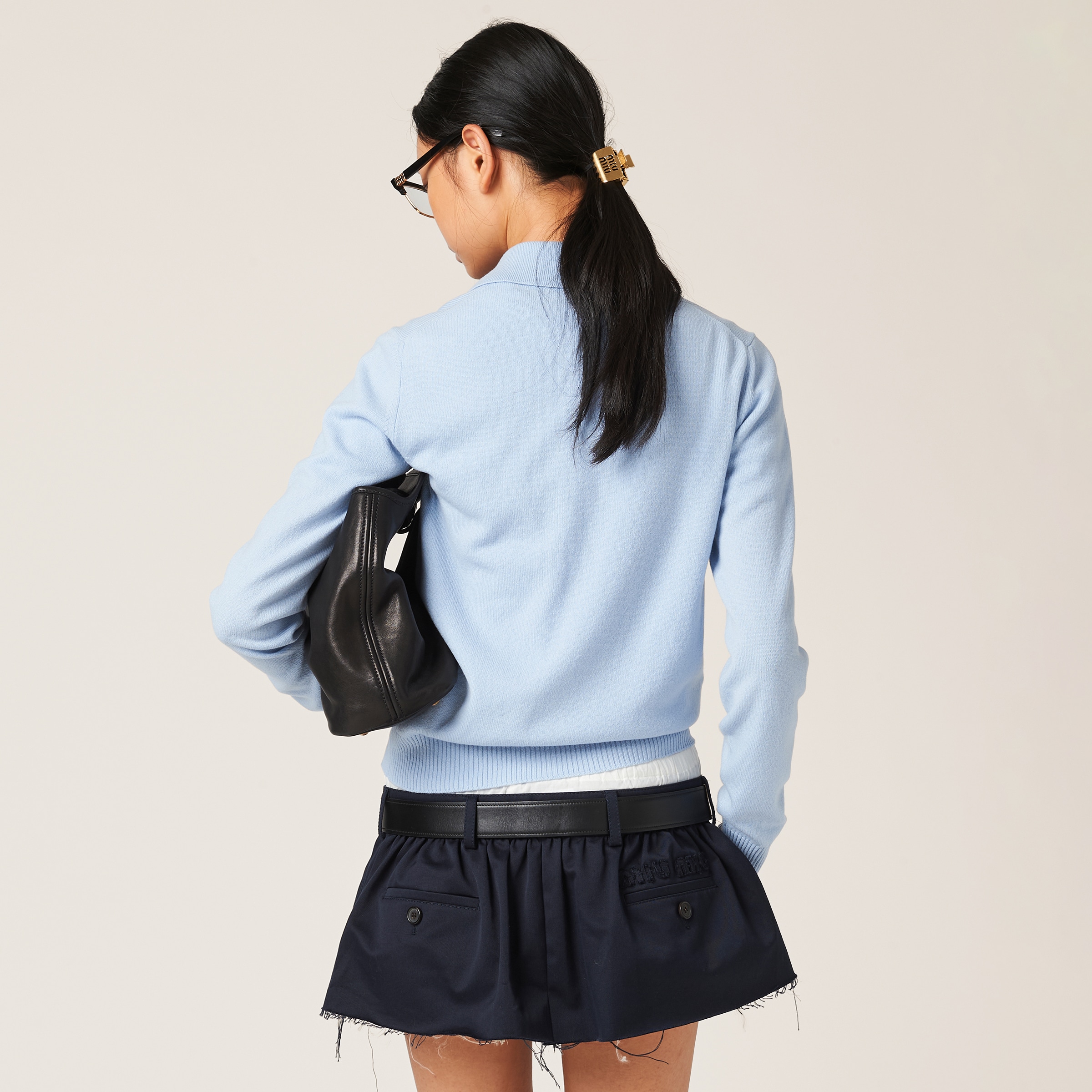 Sky Blue Cashmere Knit Cardigan | Miu Miu Sky Blue Cashmere Knit Cardigan | Miu Miu