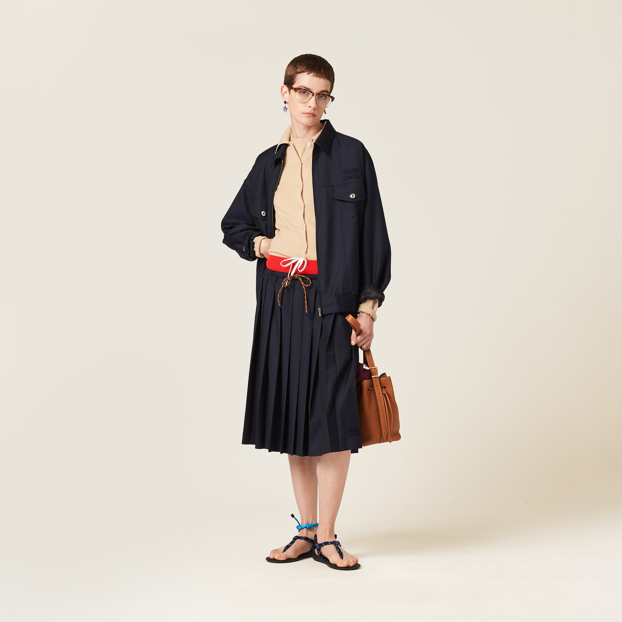 ライトベージュ カシミヤ ニット カーディガン | Miu Miu ライトベージュ カシミヤ ニット カーディガン | Miu Miu