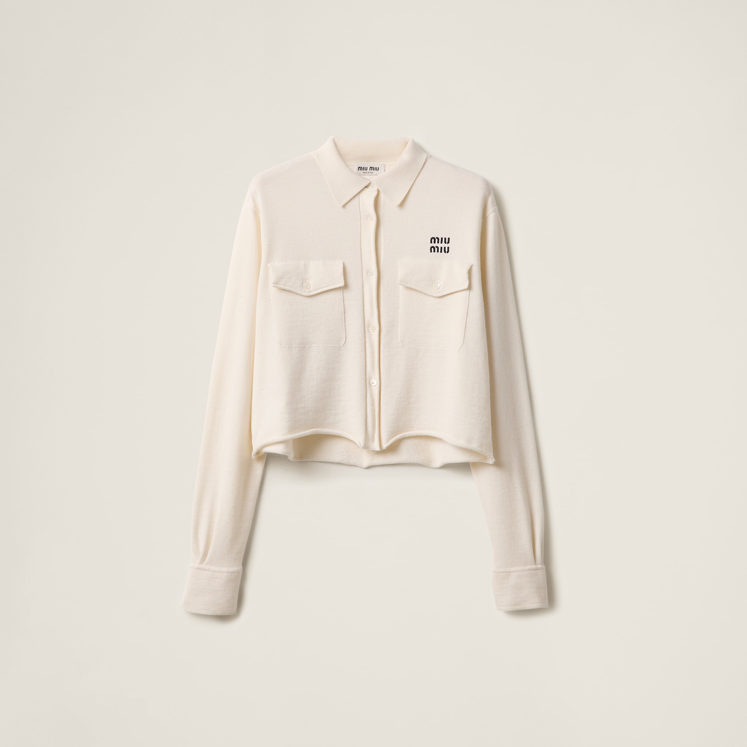 Miu Miu Cashmere Shirt In White
