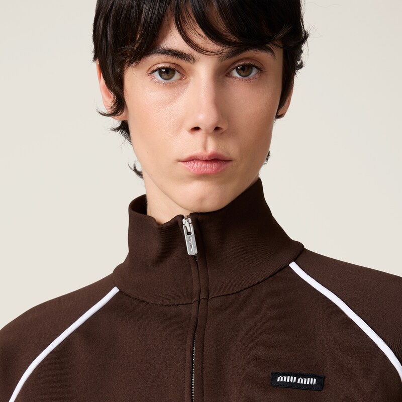 Technical yarn zipper cardigan