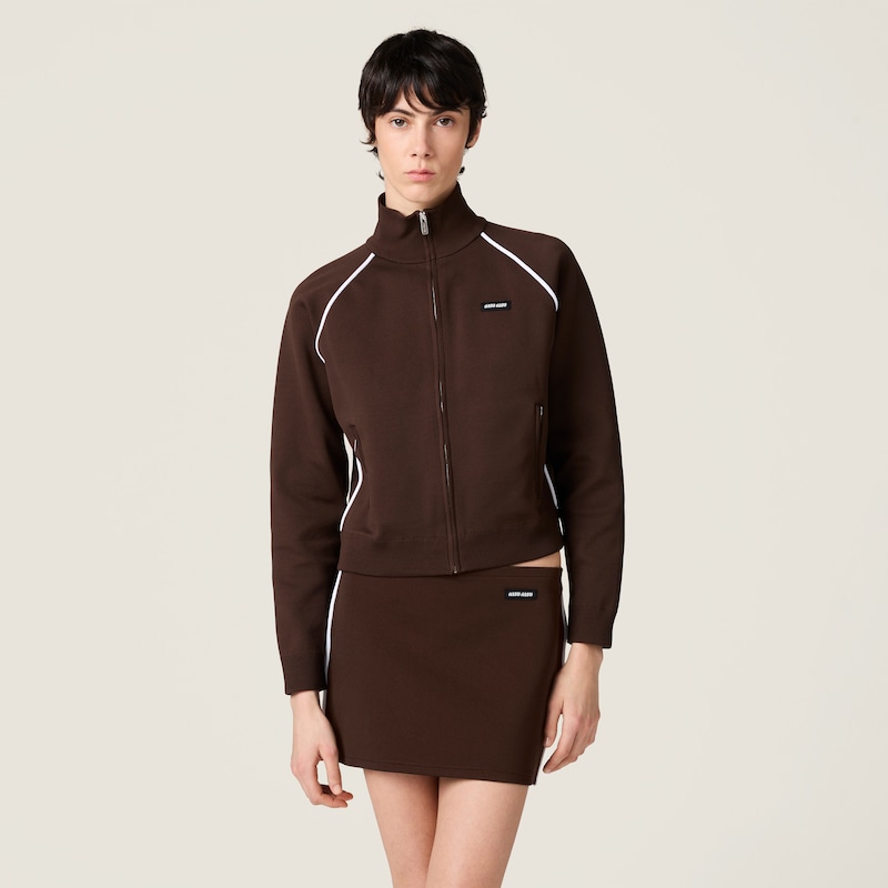 Technical yarn zipper cardigan