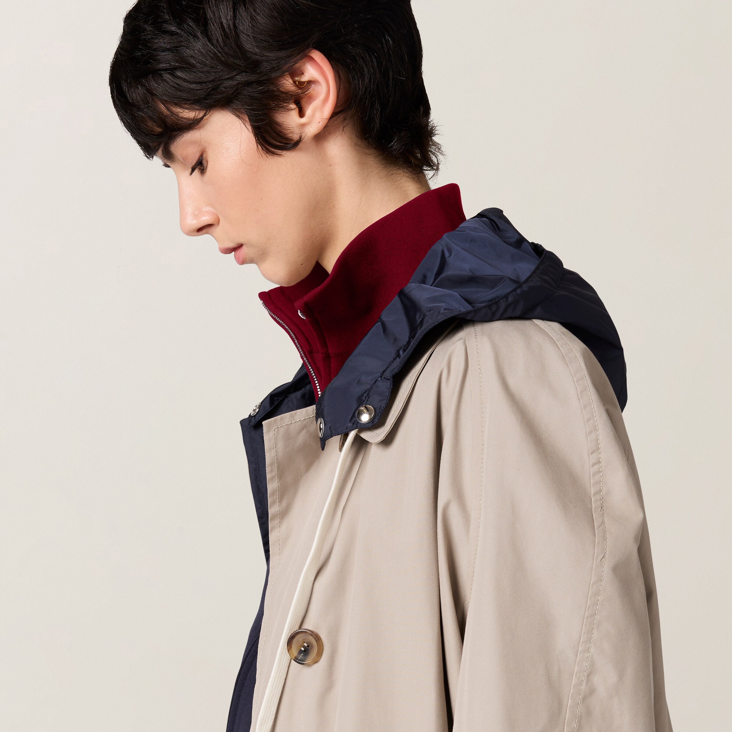 Amaranth/blue Technical Yarn Zipper Cardigan | Miu Miu