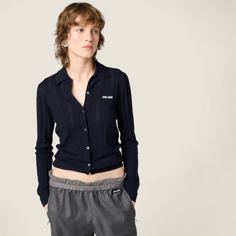 Buttoned cashmere cardigan