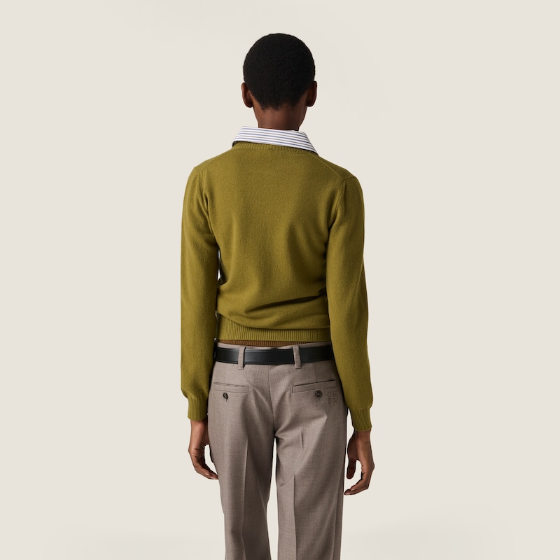 Cashmere cardigan with collar