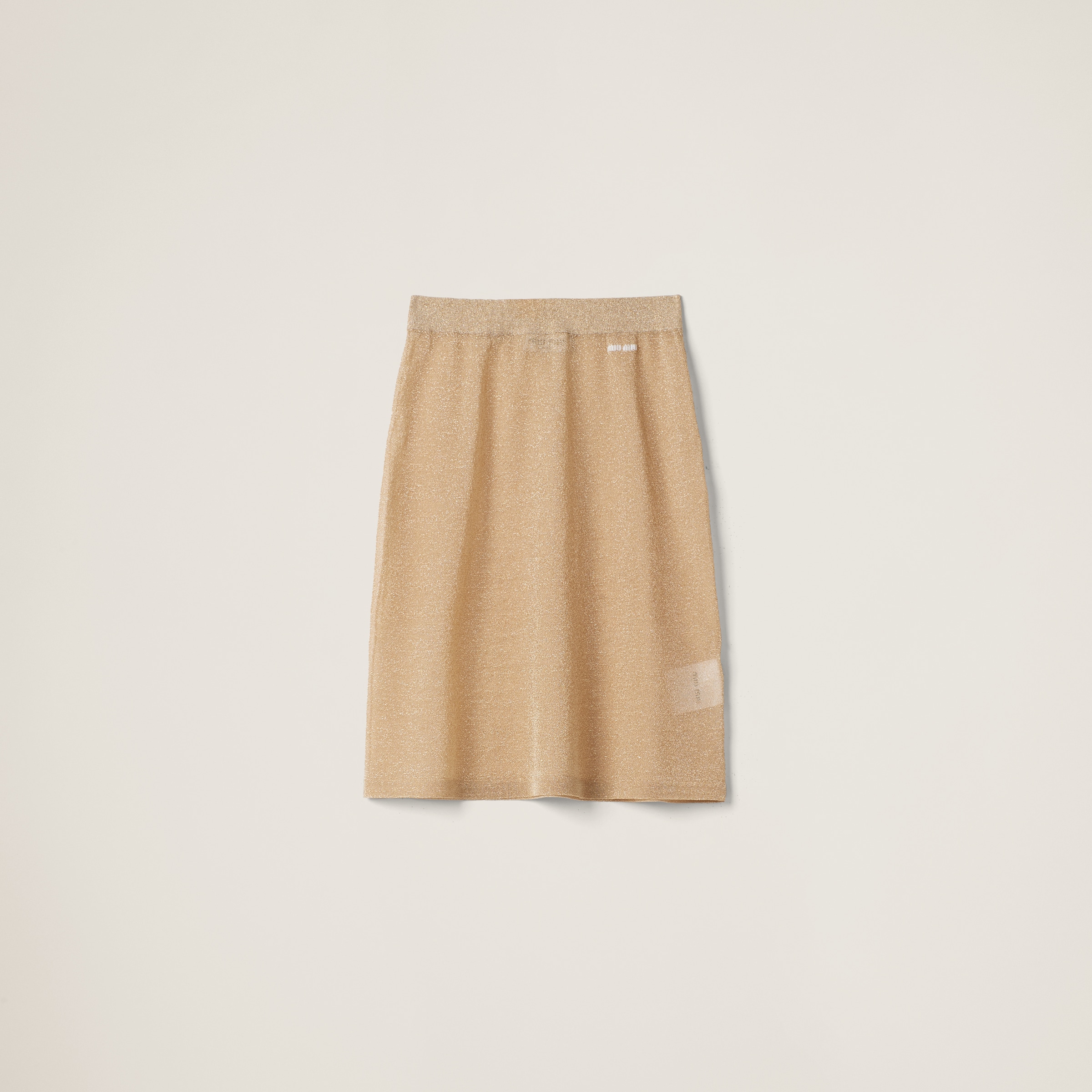 Miu Miu Lamé Skirt In Gold