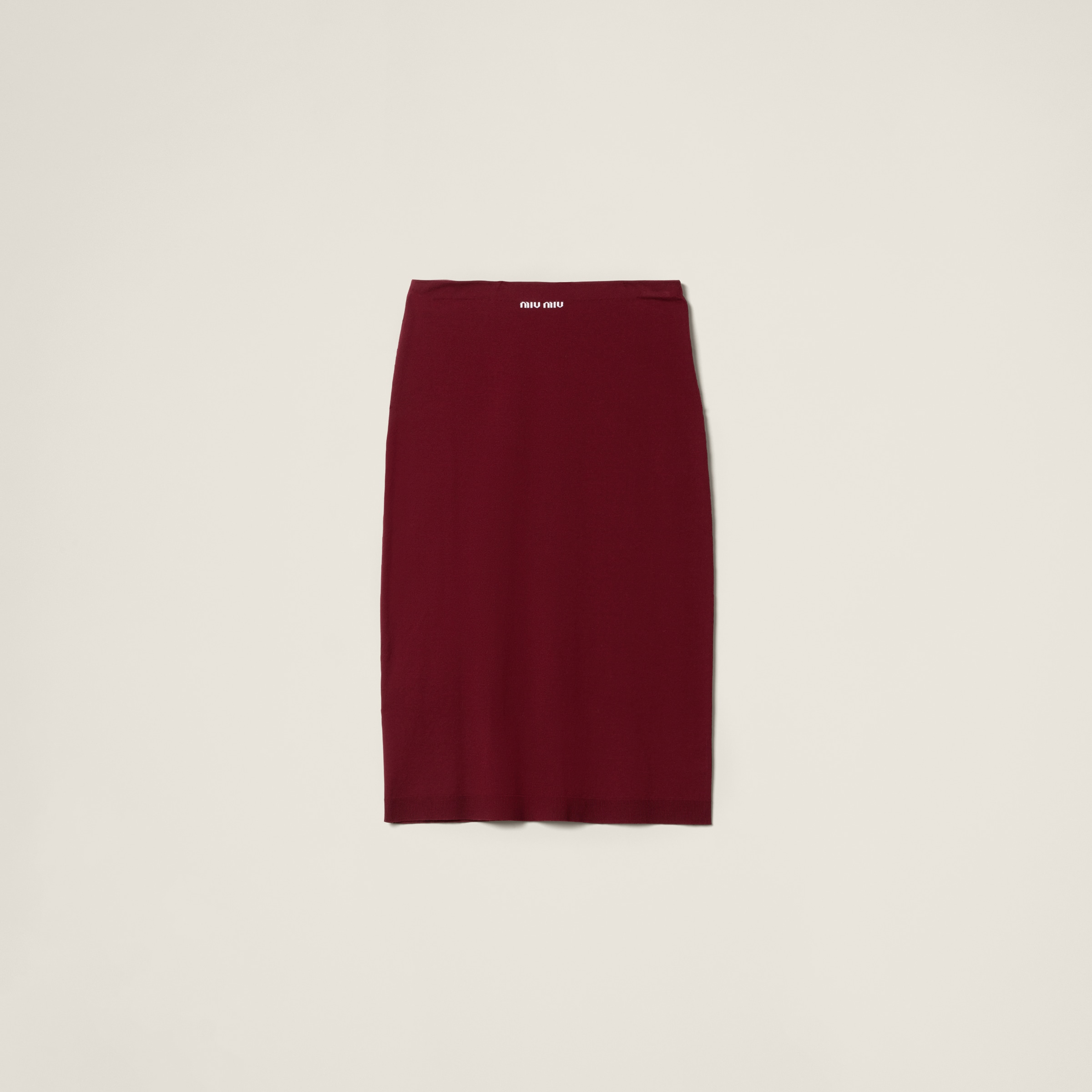 Miu Miu Skirt In Amaranth Red/maize Yellow