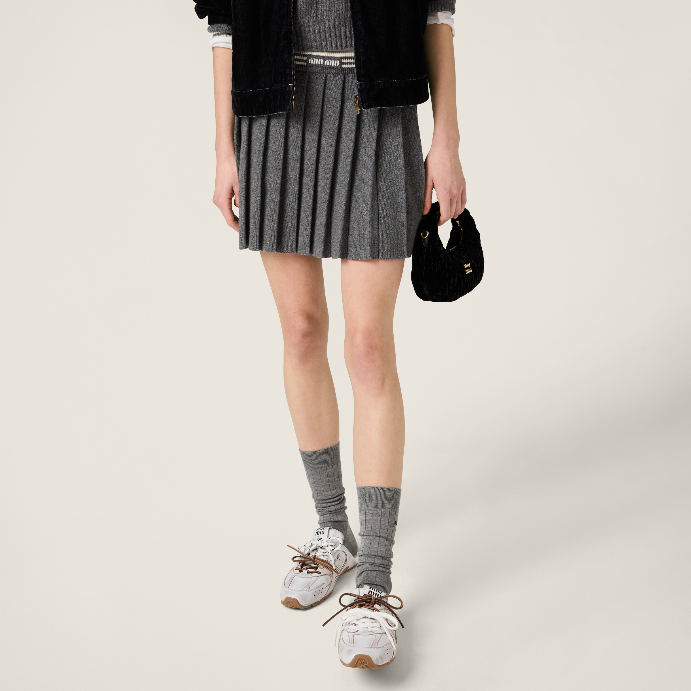 MIU MIU WOOL AND CASHMERE SKIRT