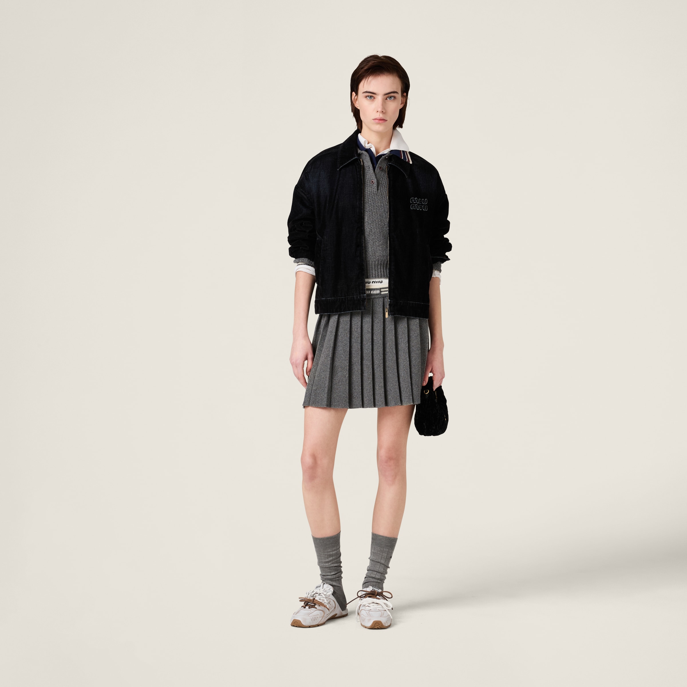 MIU MIU WOOL AND CASHMERE SKIRT
