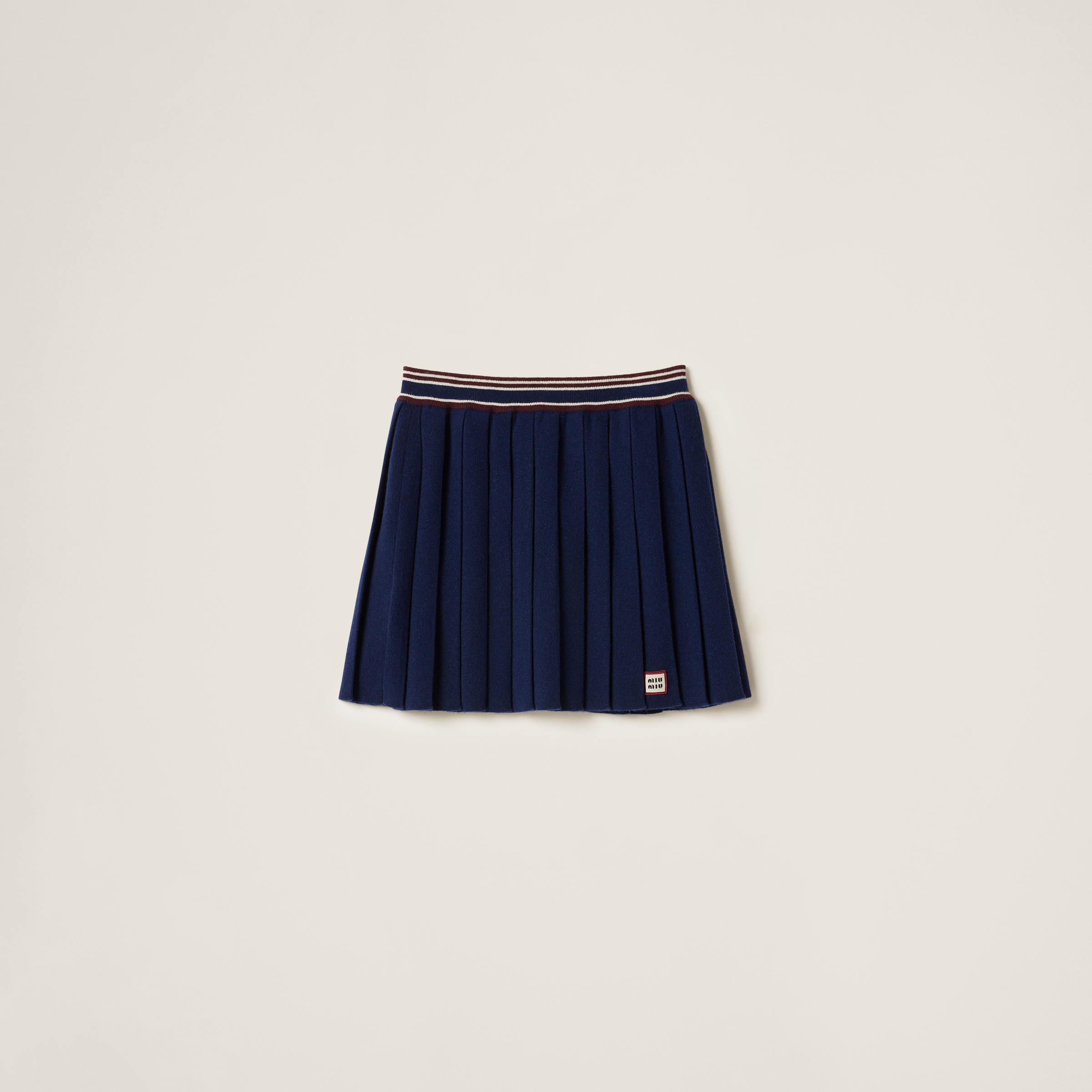 Miu Miu Wool And Cashmere Skirt In Navy