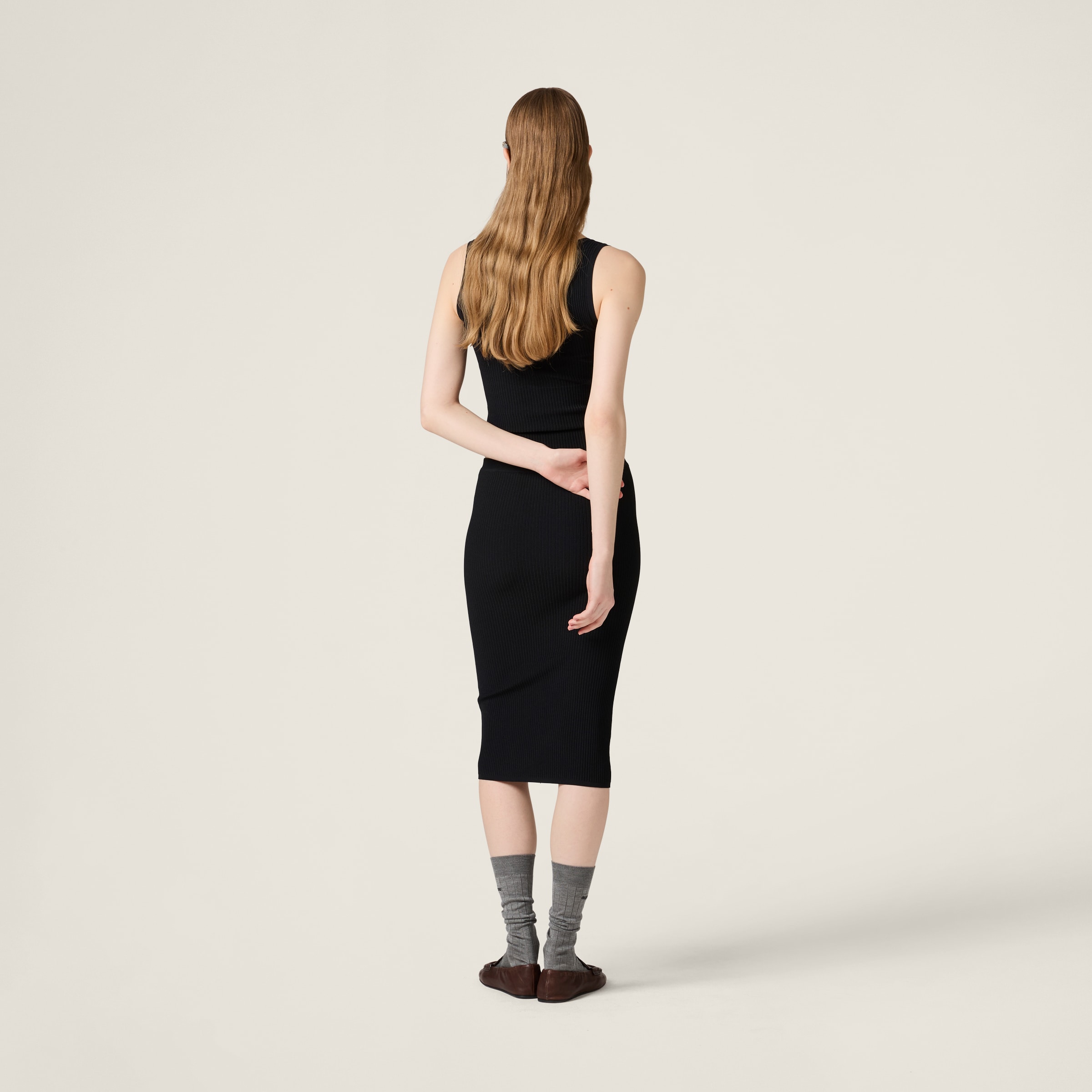 Miu Miu Viscose Skirt In Black