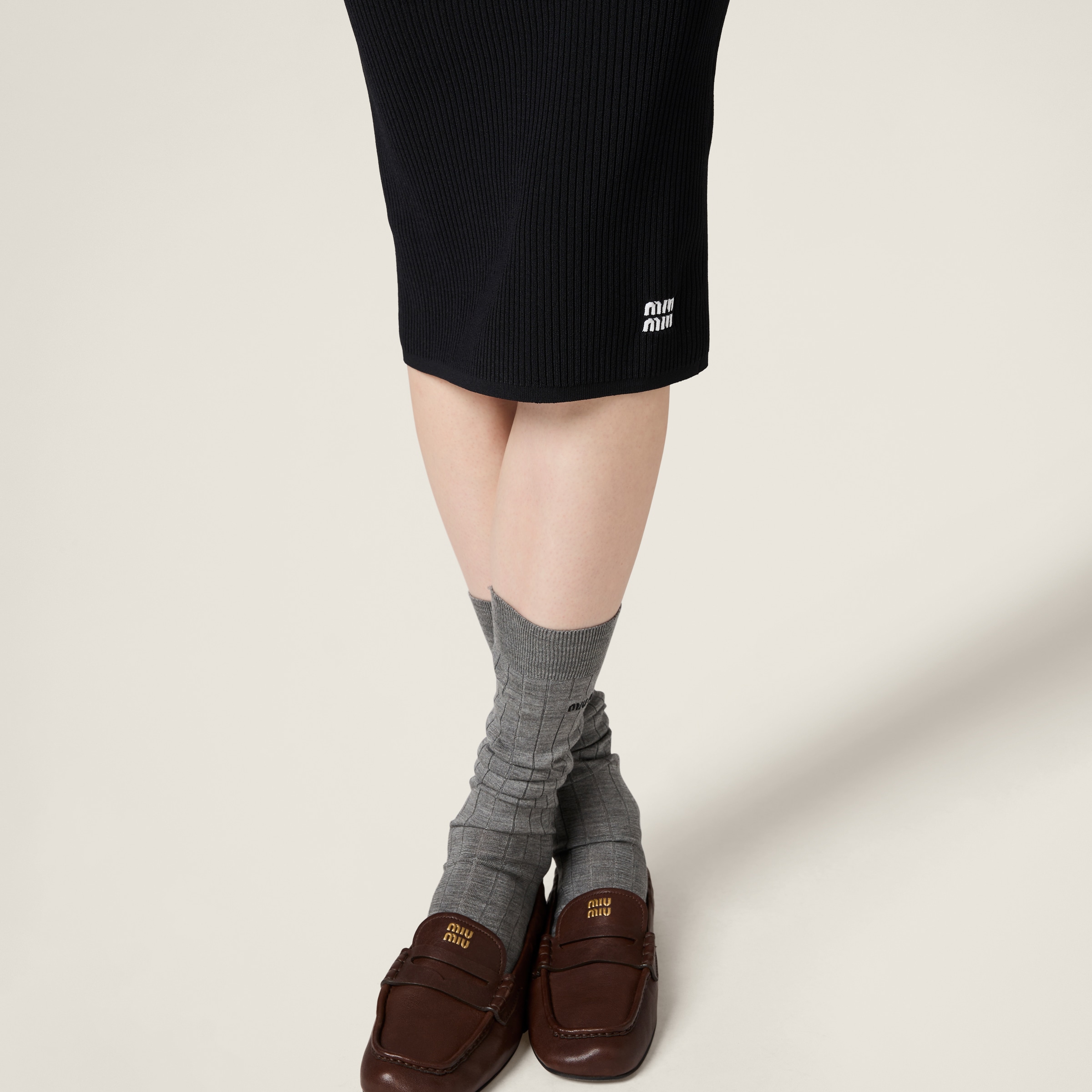 Miu Miu Viscose Skirt In Black