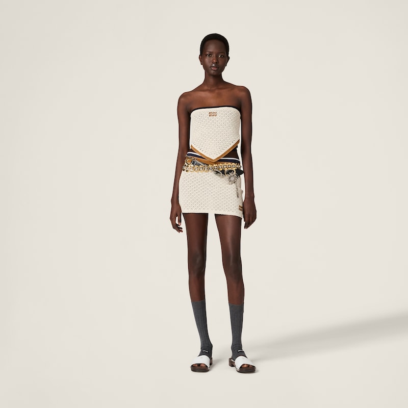 Minirock aus Baumwolle und Wildleder