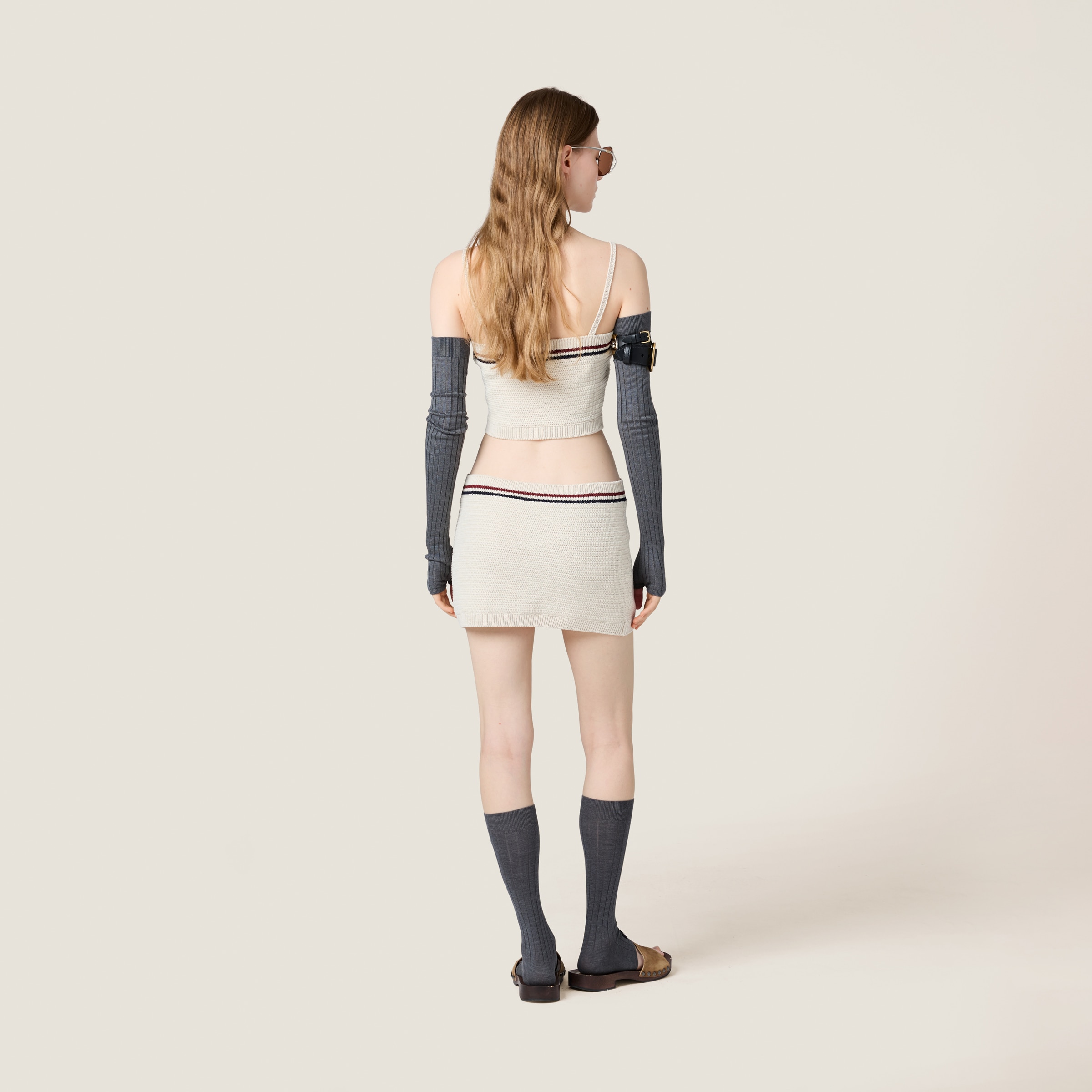 MIU MIU COTTON KNIT MINISKIRT