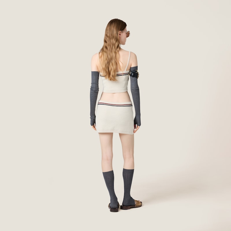 Cotton knit miniskirt