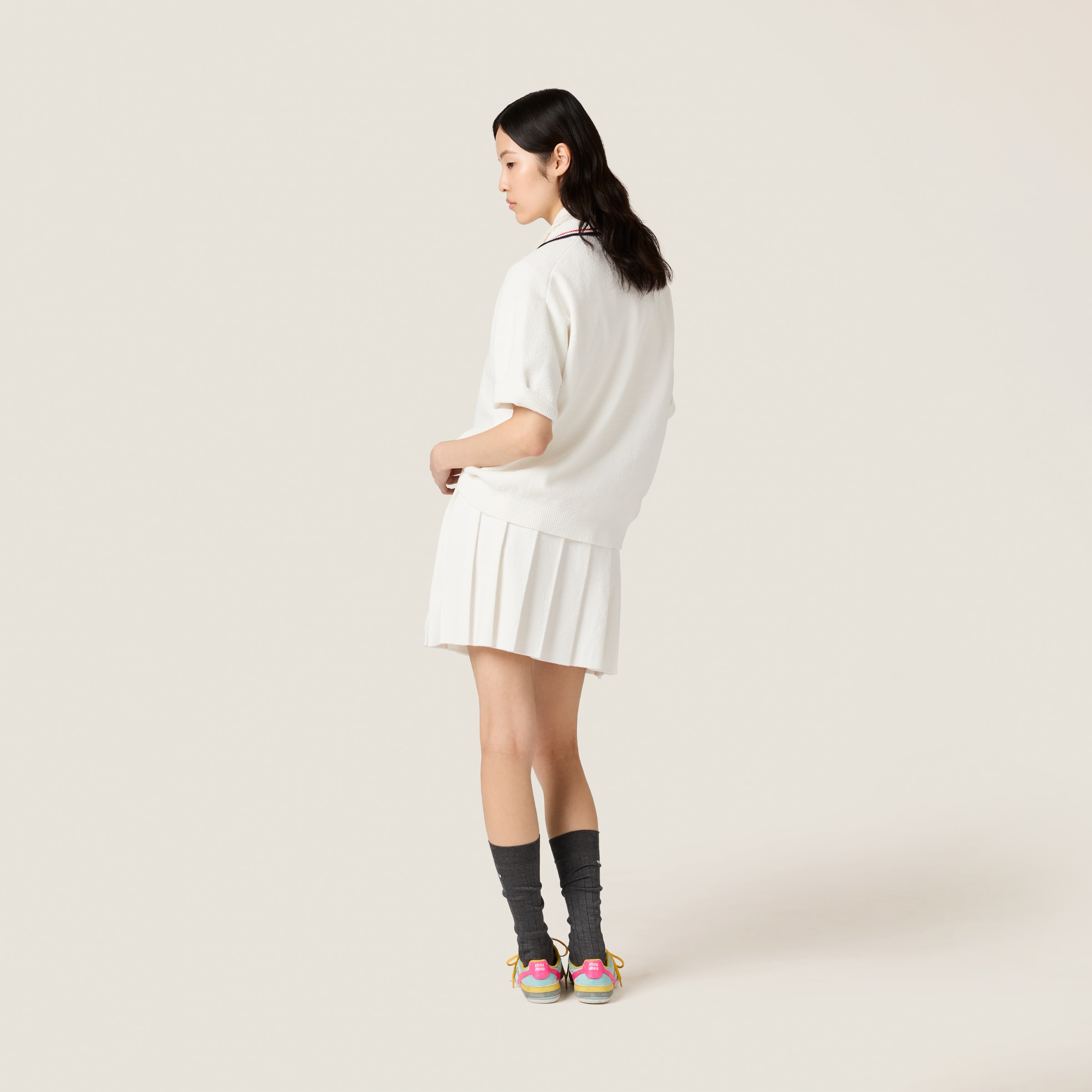 ◆完売前に◆【MiuMiu】コットン ミニスカート Miu Miu ミュウミュウ ミニスカート | ニュートラル | FARFETCH JP