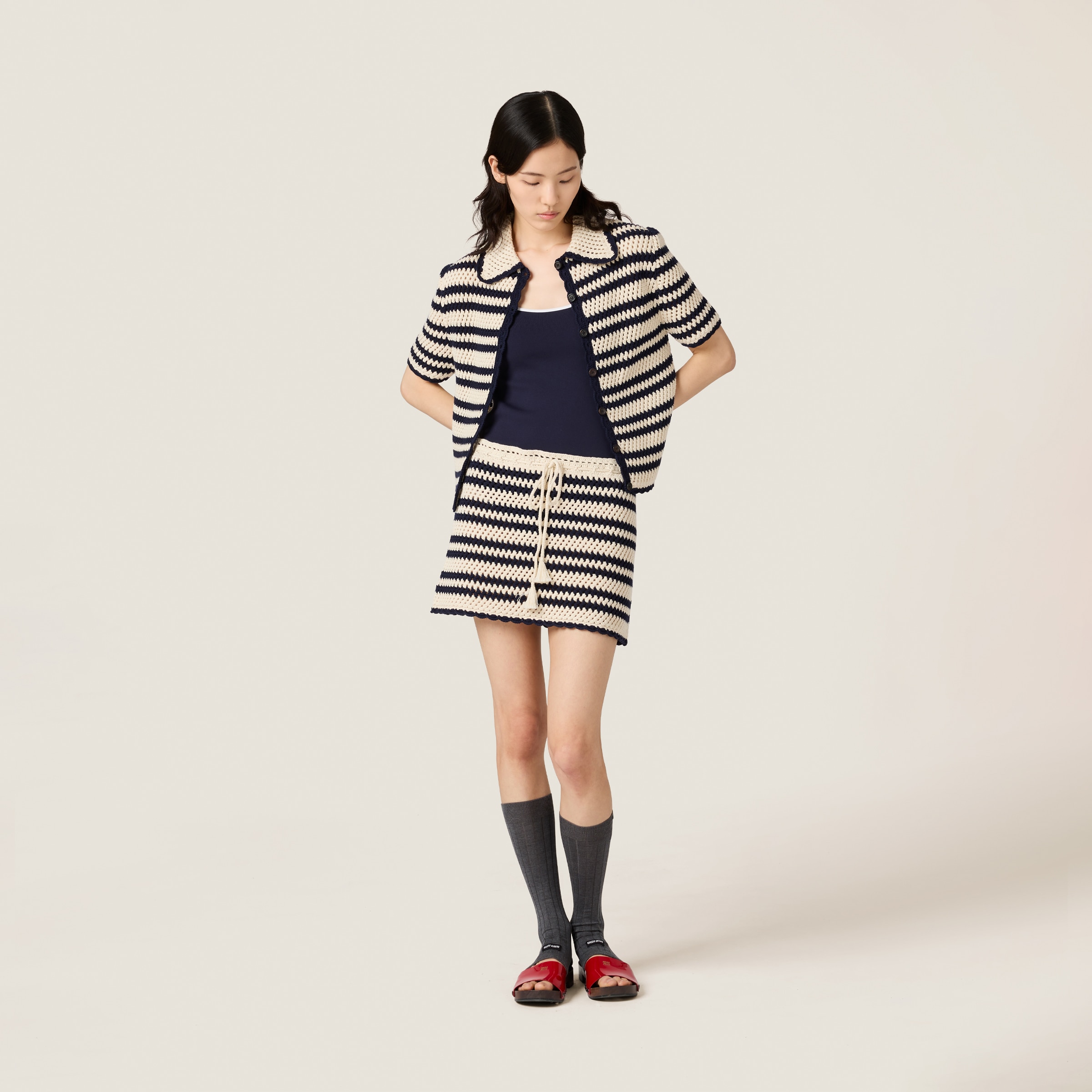 MIU MIU COTTON MINISKIRT