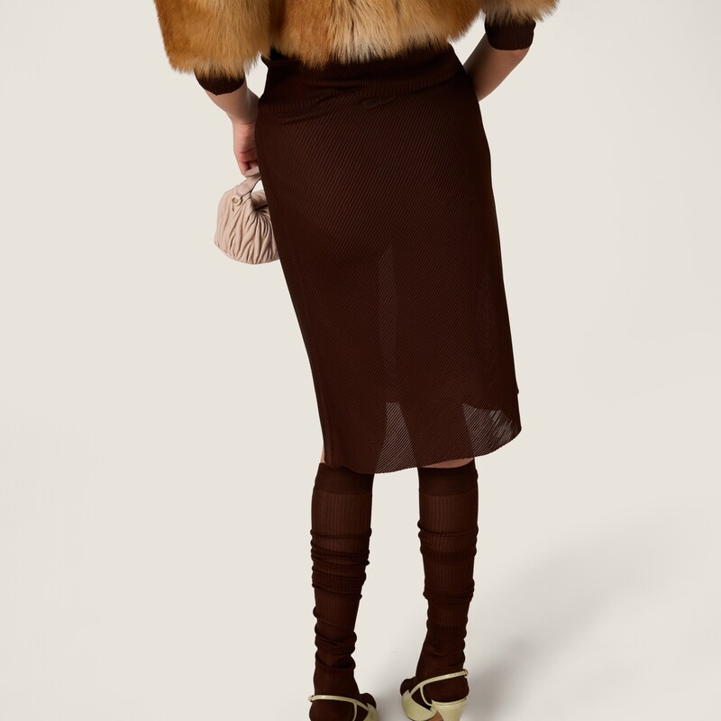 シルク ミディアム丈 スカート