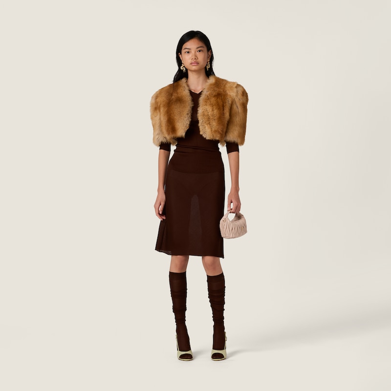 シルク ミディアム丈 スカート