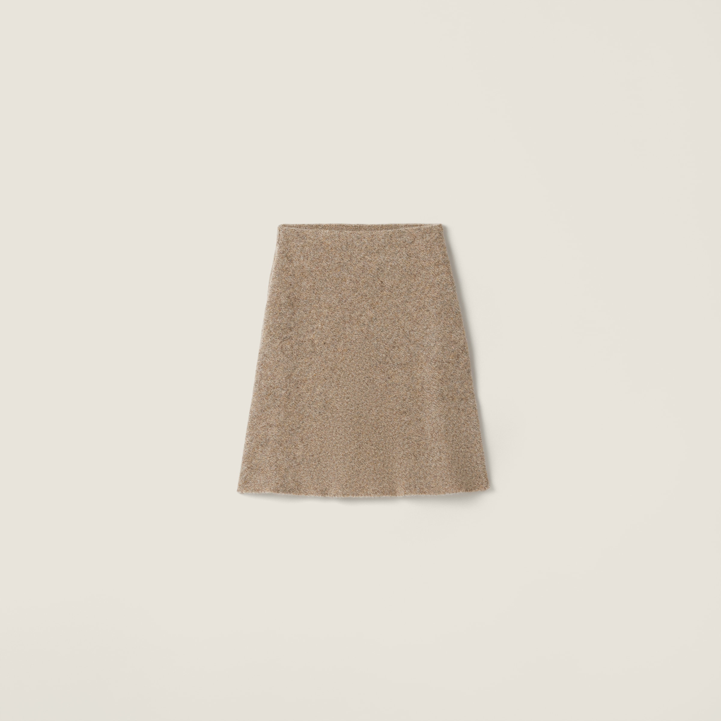 Miu Miu Wool Knit Skirt In Brown