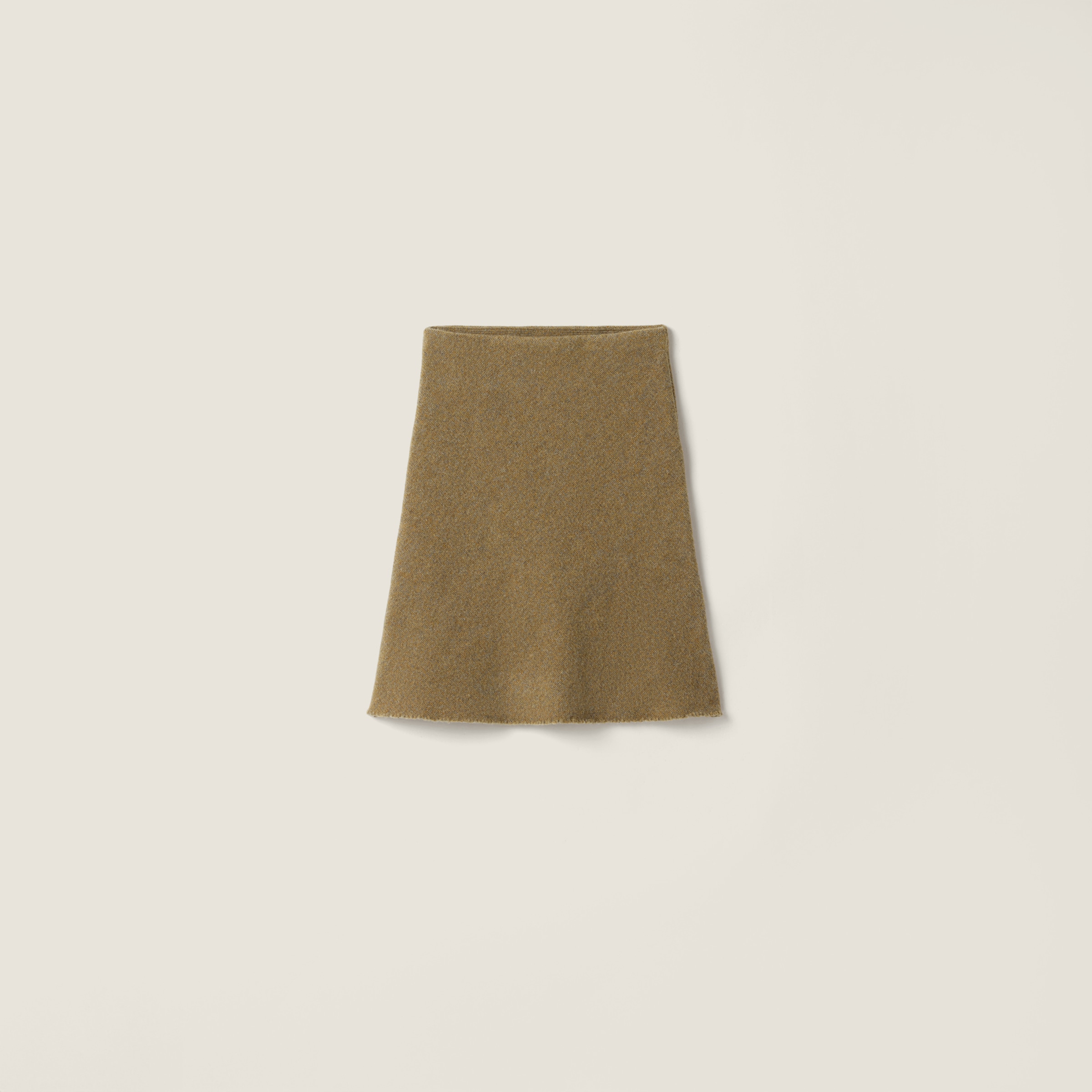 Miu Miu Wool Knit Skirt In Brown