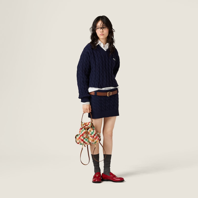 羊毛迷你半身裙