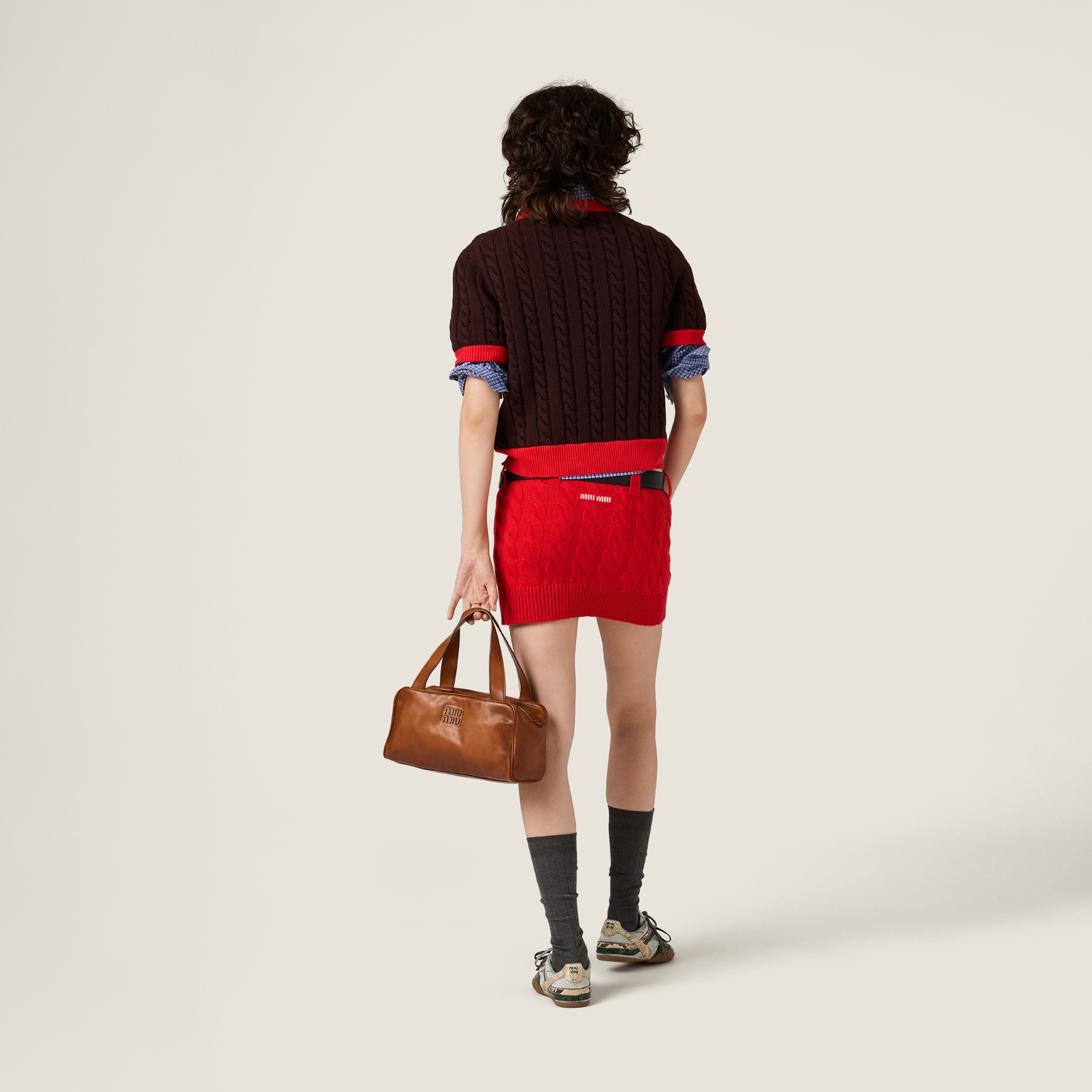 MIU MIU ミュウミュウ　ウール　フレア　ミニ　スカート　赤　レッド MIU MIU（ミニスカート）のフリマアイテム一覧