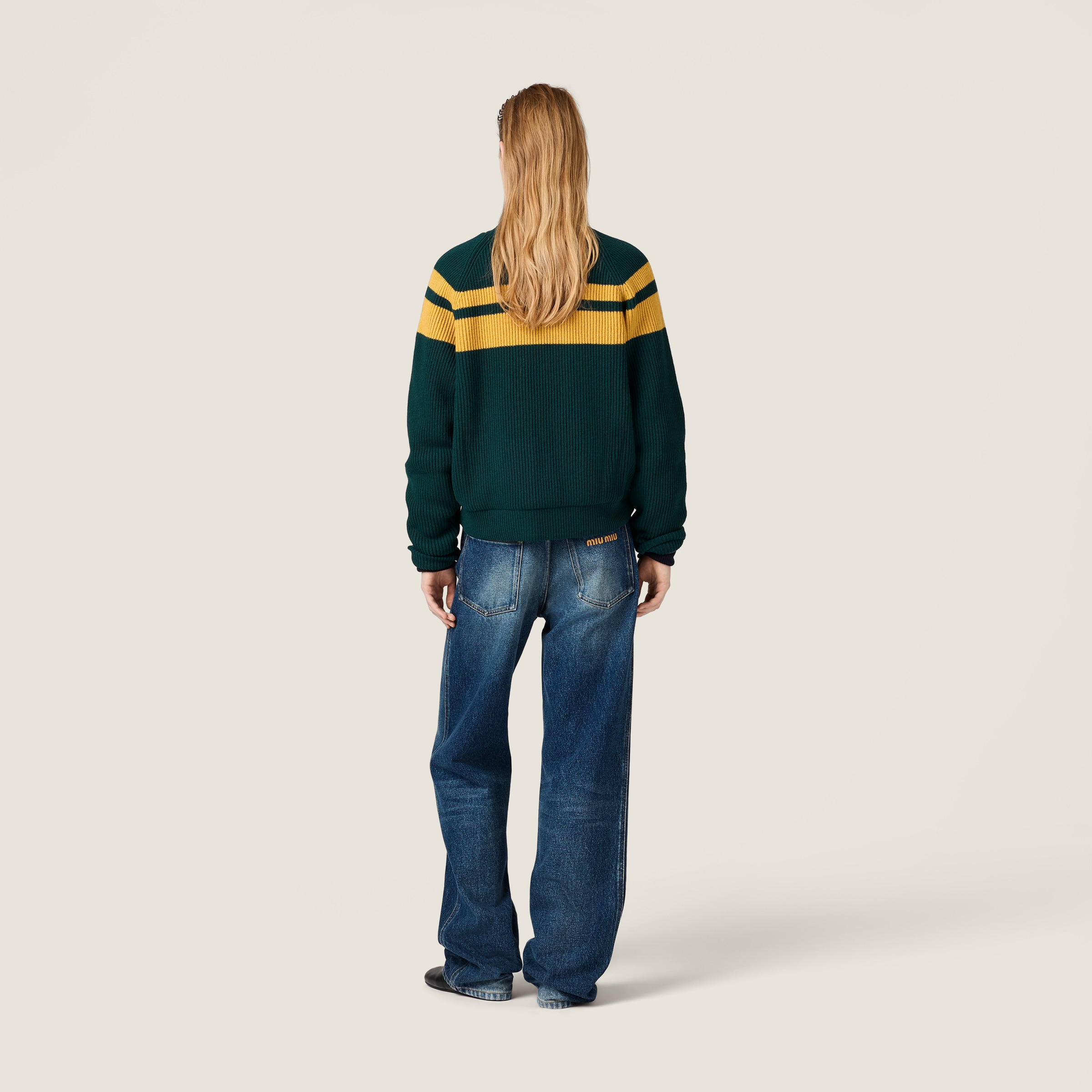 Wool bomber jacket with zipper - thumbnail 3