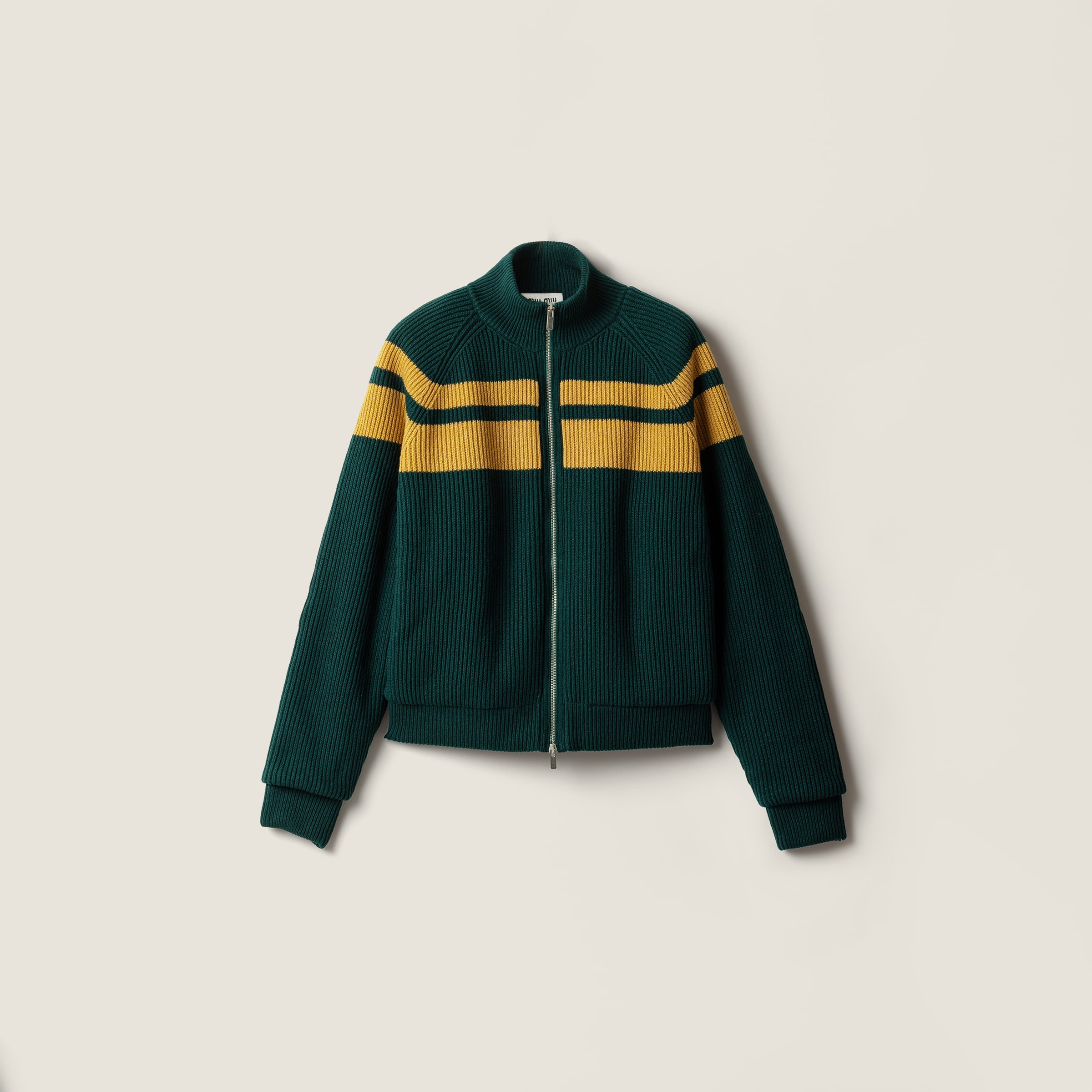 Wool bomber jacket with zipper