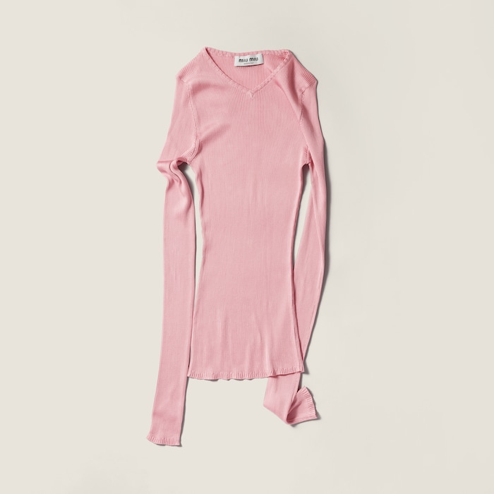 ❤️miu miu ミュウミュウ❤️ピンクニットベスト Vネック ピンク系 MiuMiu(ミュウミュウ) ニット・セーター(レディース