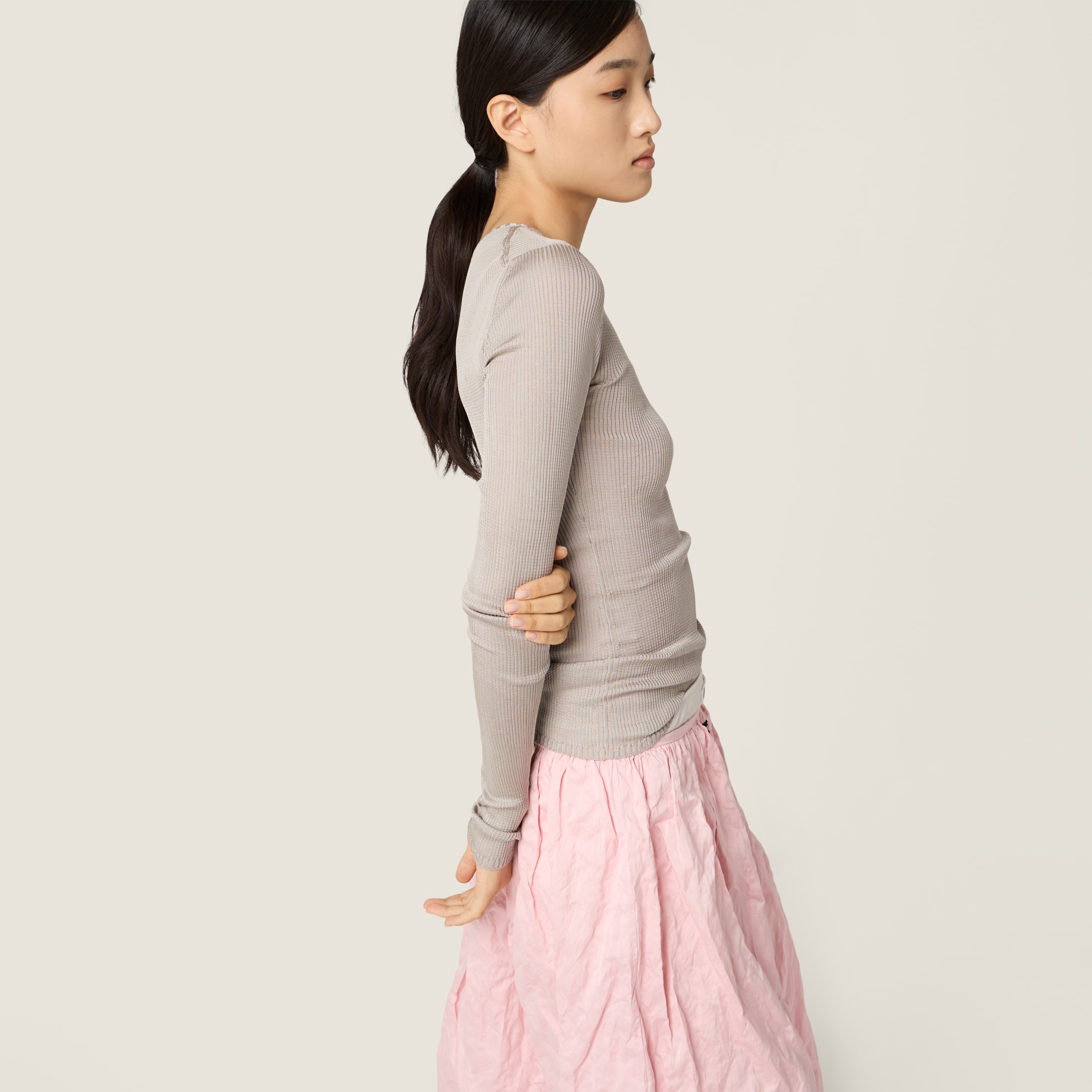 Silk crew-neck sweater - thumbnail 5