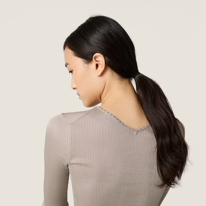 Silk crew-neck sweater