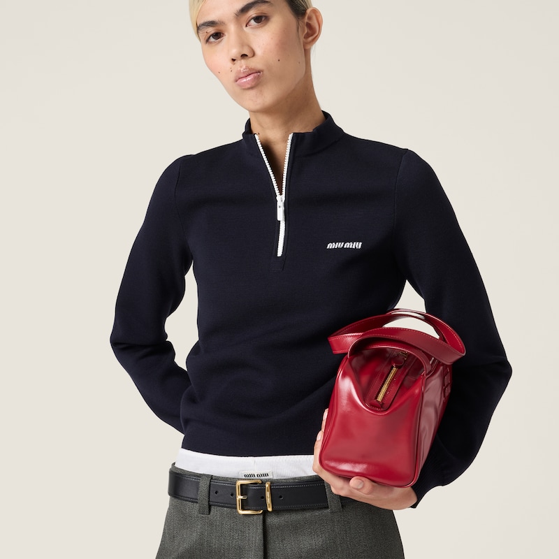 Wool half-zipper sweater