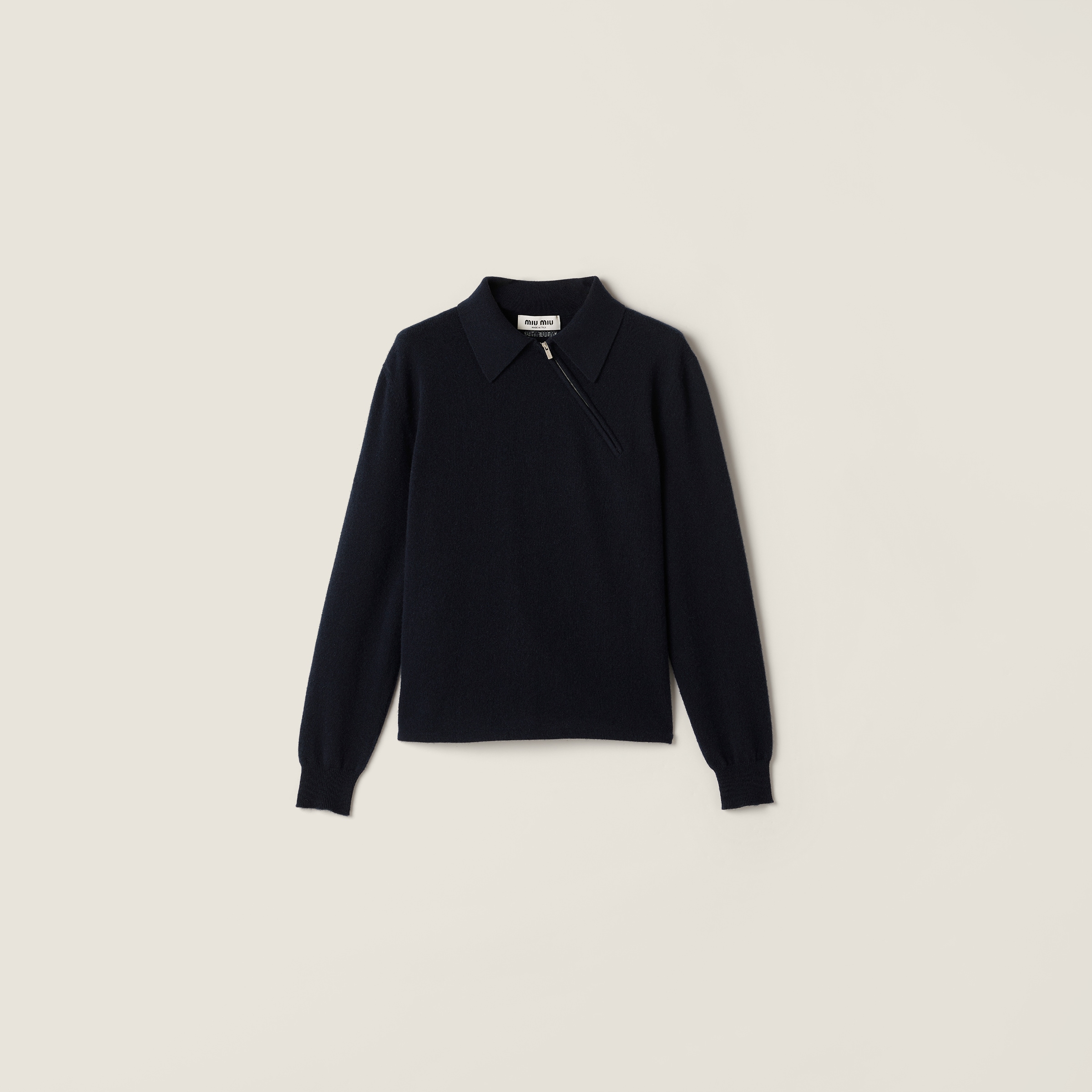 Miu Miu Cashmere Polo Shirt In Black