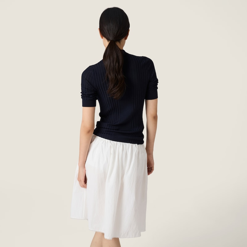 Ribbed knit wool sweater