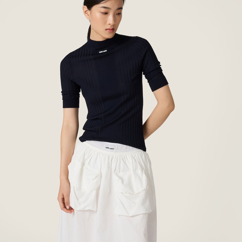 Ribbed knit wool sweater