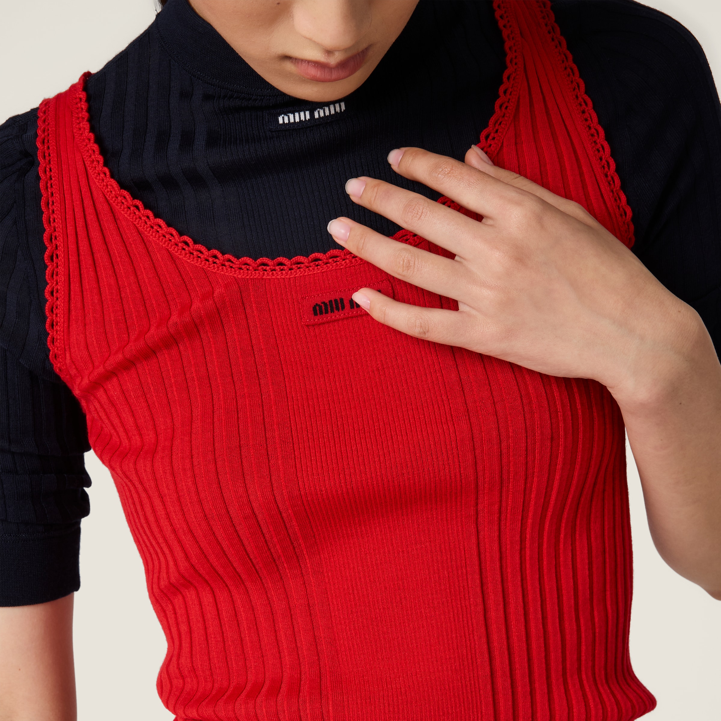 Ribbed knit wool sweater - thumbnail 5