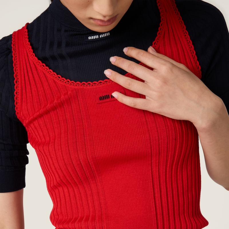 Ribbed knit wool sweater