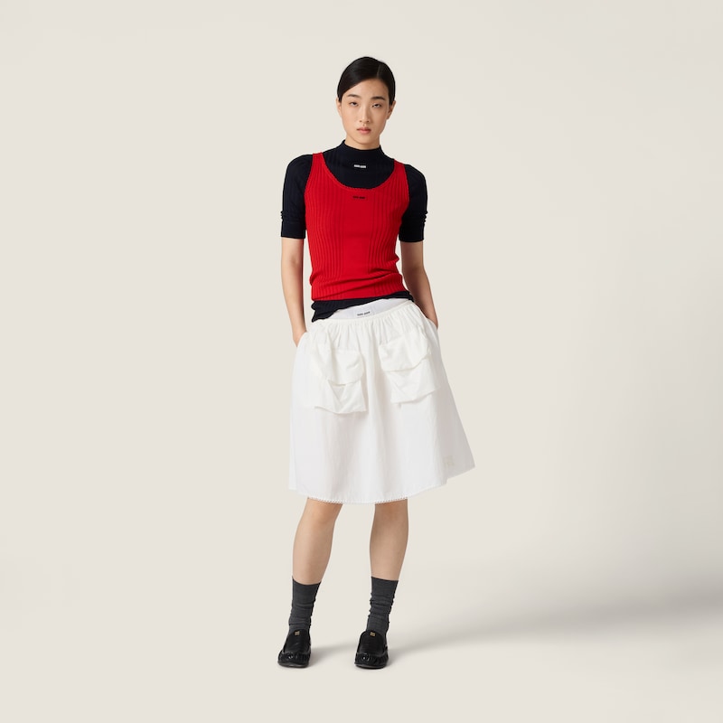 Ribbed knit wool sweater