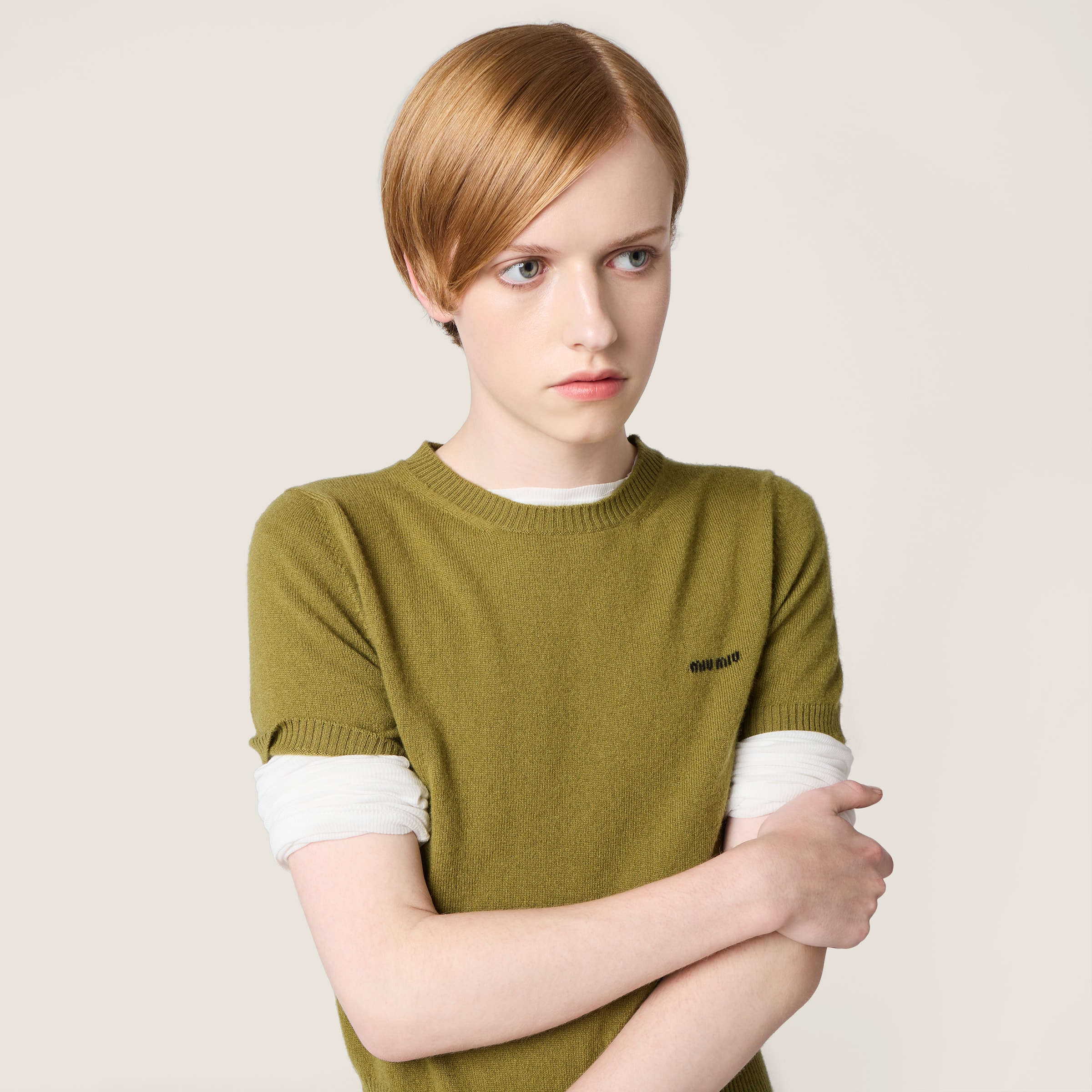 Sweater Em Cashmere Verde Samambaia | Miu Miu - Brasil