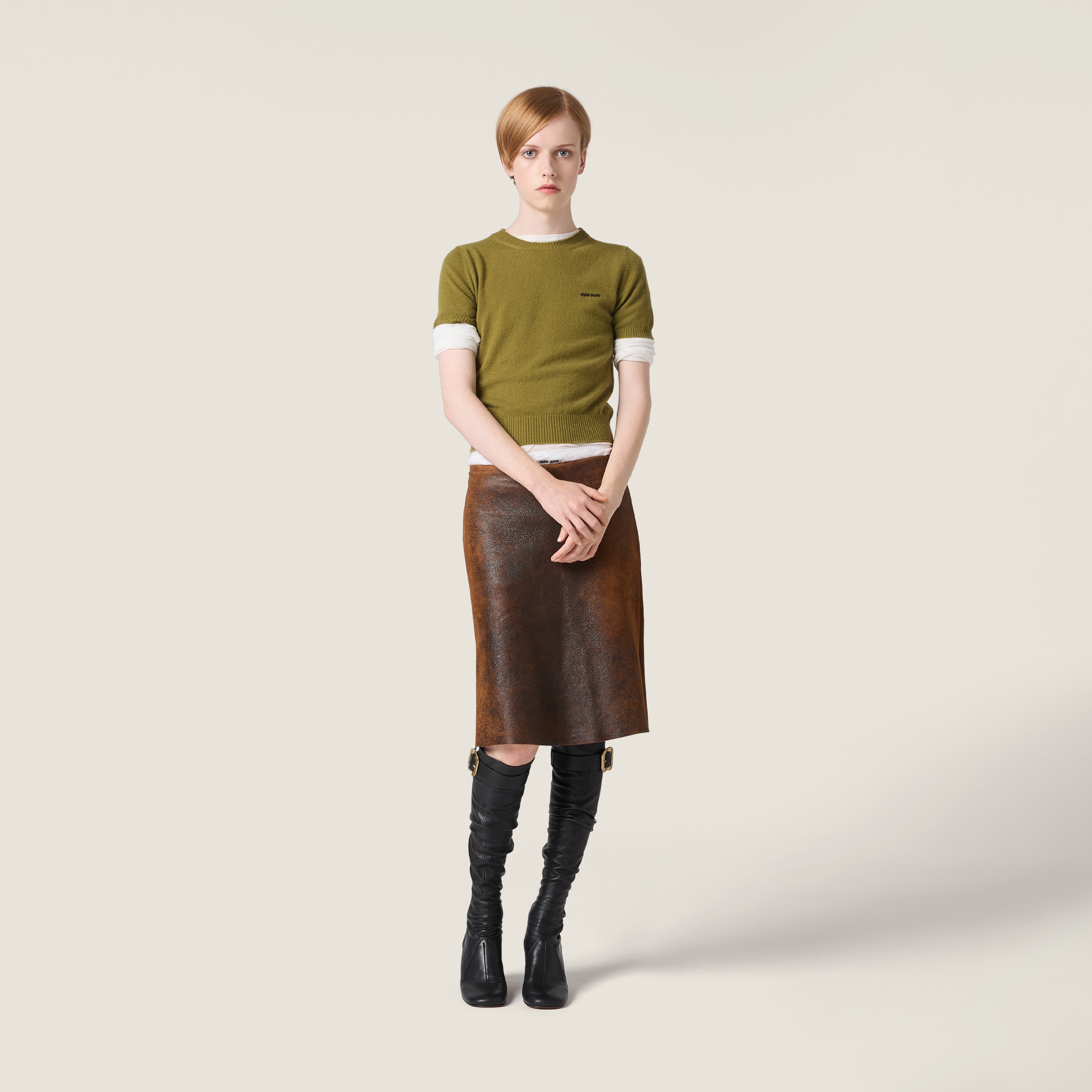 Miu Miu Cashmere Sweater In Green